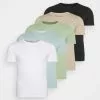 Pier One 5 Pack - T-Shirts - White/Beige/Black