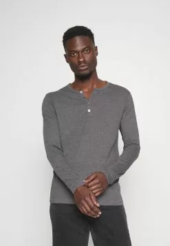 Pier One Topper Langermet - Dark Grey Melange