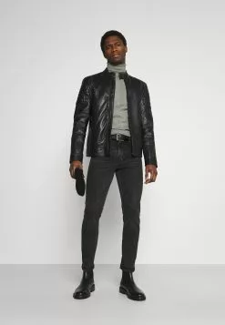 Pier One 2 Pack - Basic Turtleneck - Strikkegenser - Black/Mottled Light Grey