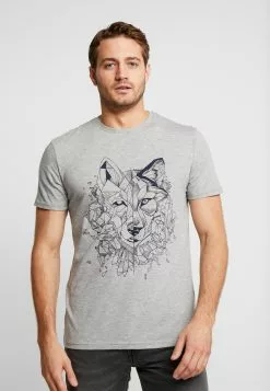 Pier One T-Shirts Med Print - Mottled Grey