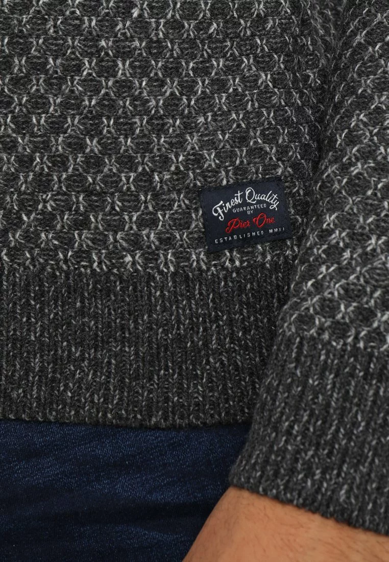 Pier One Strikkegenser - Mottled Grey - Bilde 6