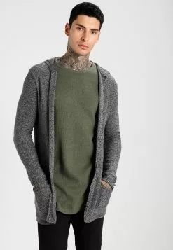 Pier One Cardigan - Light Grey/Black