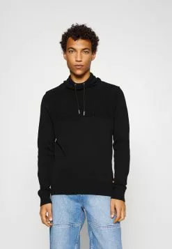 Pier One Structure Block High Collar - Cardigan - Black