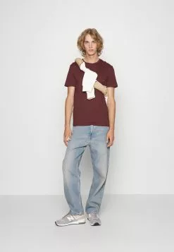 Pier One 5 Pack - T-Shirts - Bordeaux/Light Grey/Brown