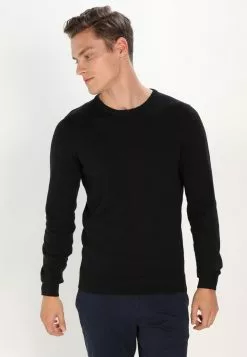 Pier One Basic Crewneck - Strikkegenser - Black