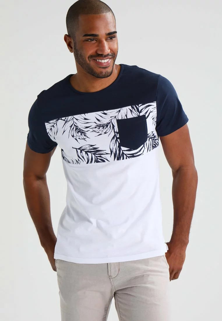 Pier One T-Shirts Med Print - Navy/White