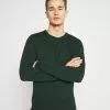 Pier One Basic Crewneck - Strikkegenser - Mottled Dark Green