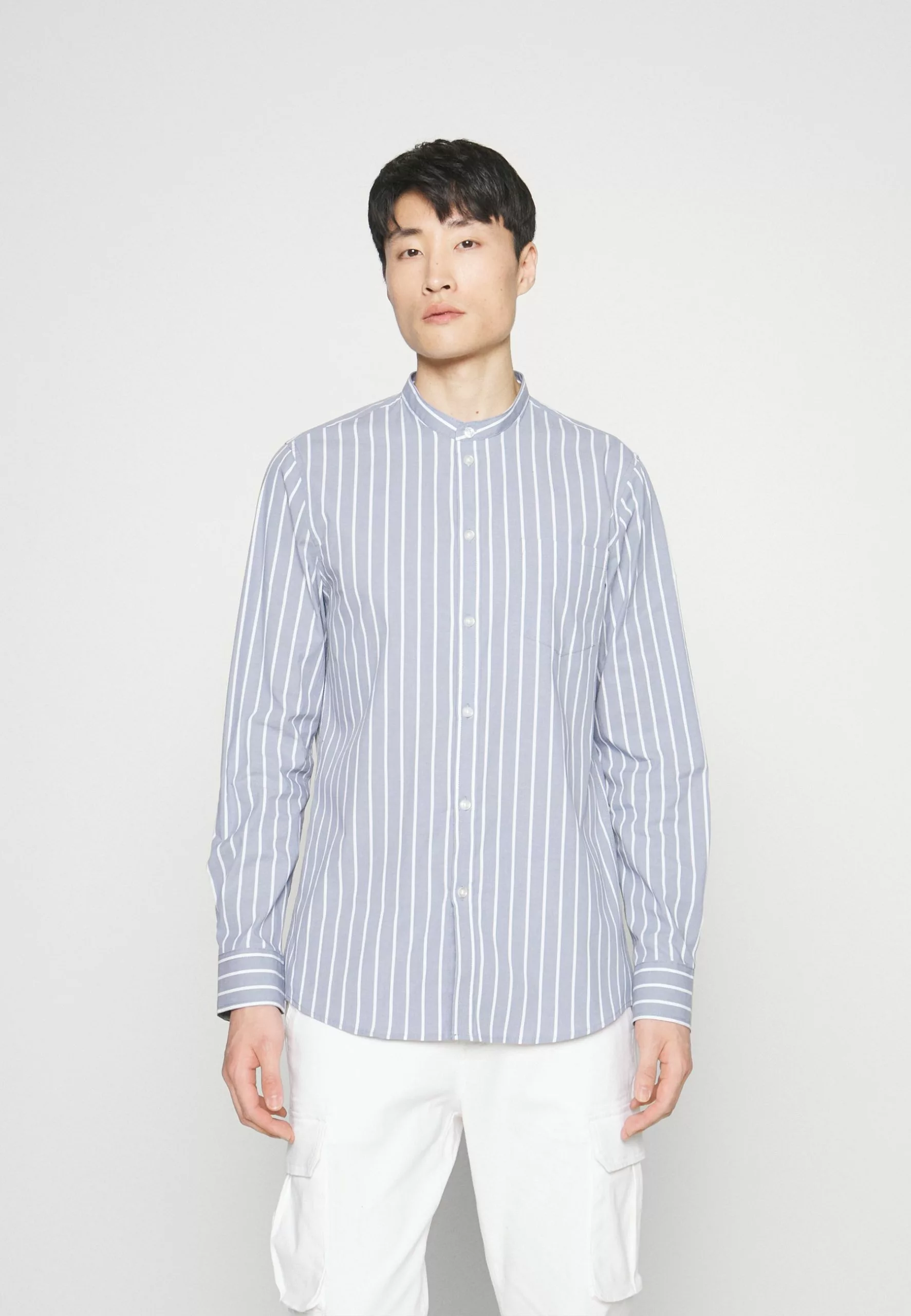 Pier One Muscle Fit Stand- Skjorte - Blue