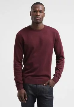 Pier One Basic Crewneck - Strikkegenser - Bordeaux