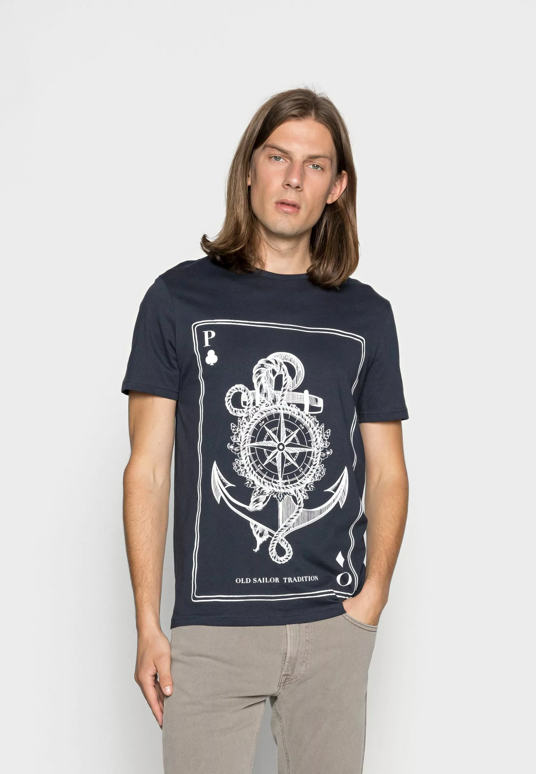 Pier One T-Shirts Med Print - Dark Blue